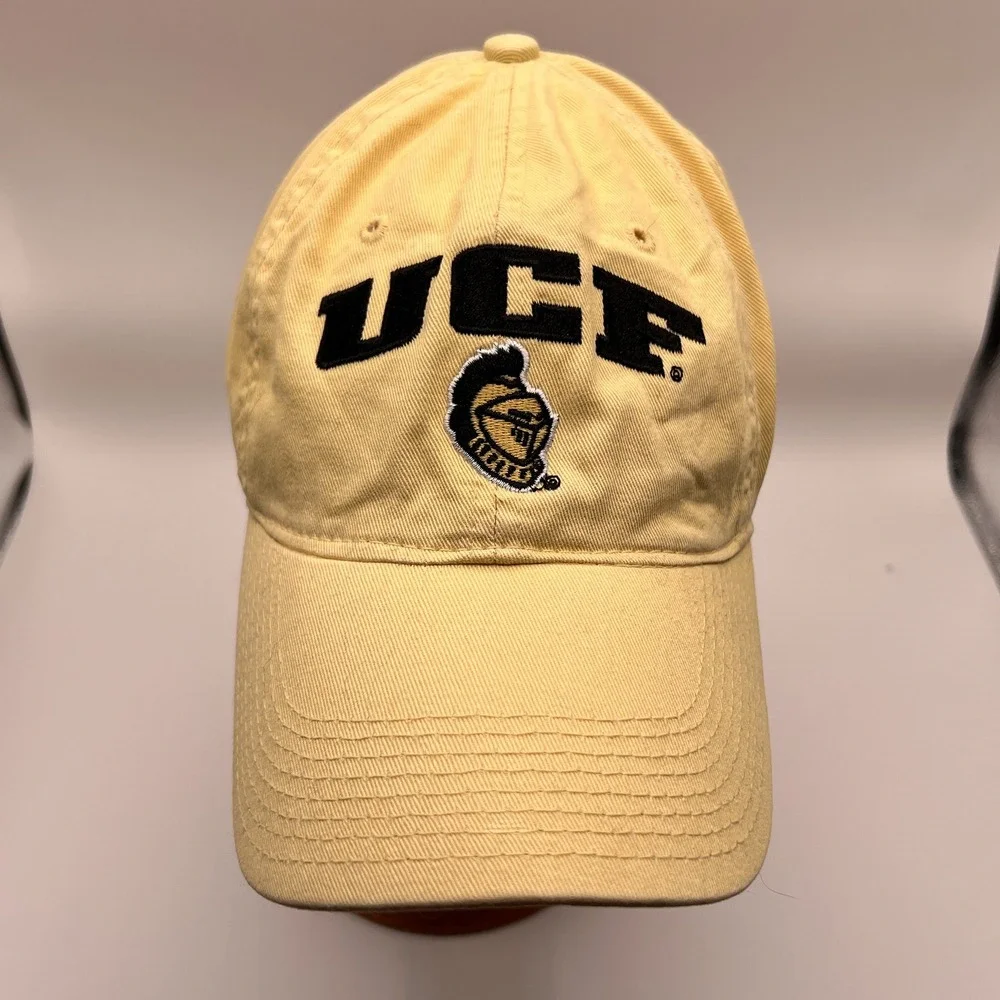 UCF Knights Baseball Cap Yellow Adjustable Hat Embroidered Mascot Logo